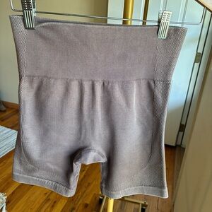 JoyLab Ribbed High-Waist Athletic Bike Shorts in Mauve